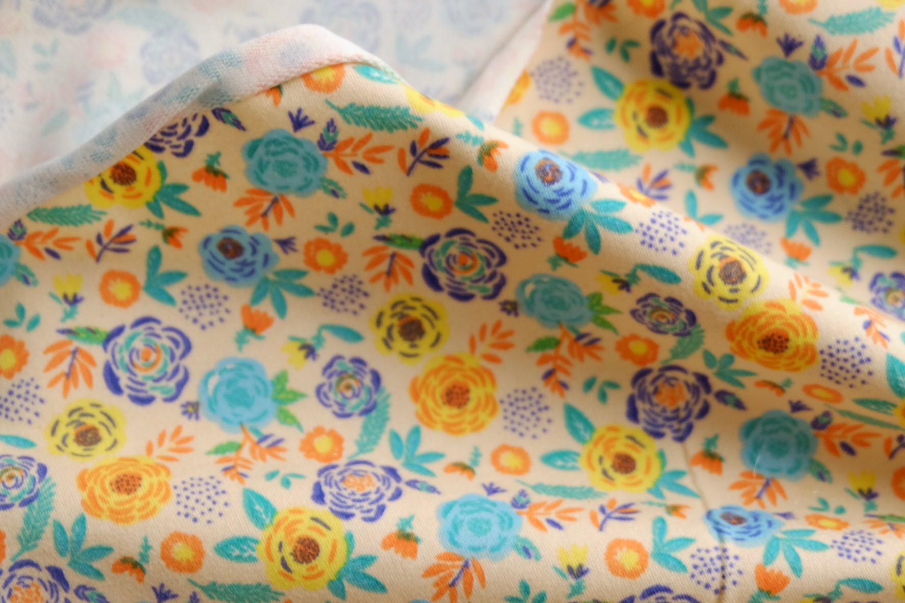 Colorful Floral Cotton Spandex Knit – 2.2 yd