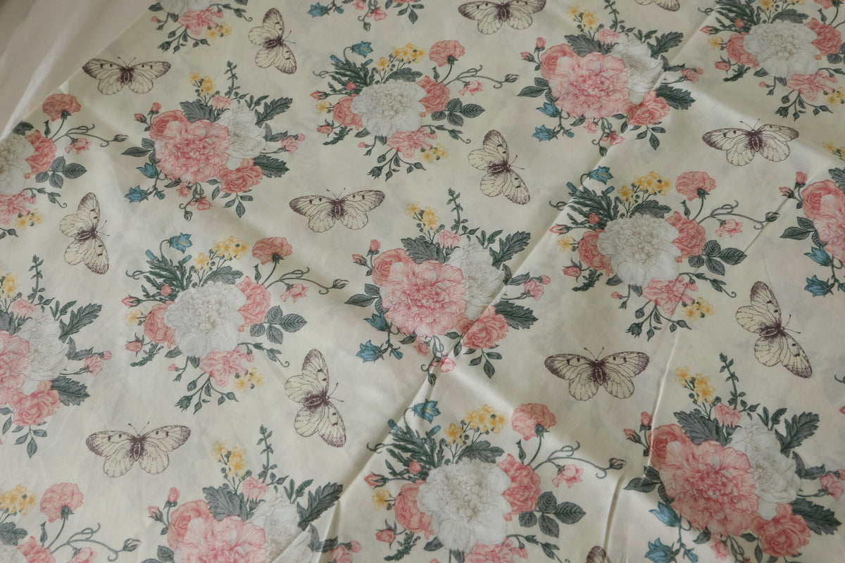 Butterfly Rose Cotton Lawn – 3.3 yd