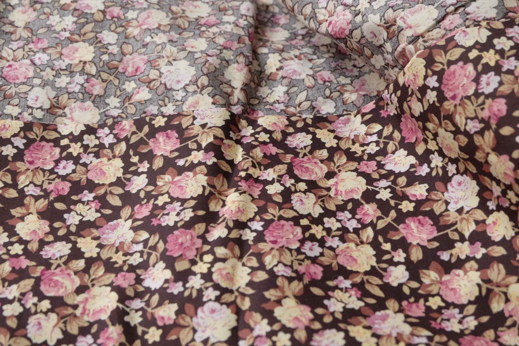 Vintage Rose Cotton Poplin Fabric, Lightweight Smooth Dress Weight, 3.28 Yards