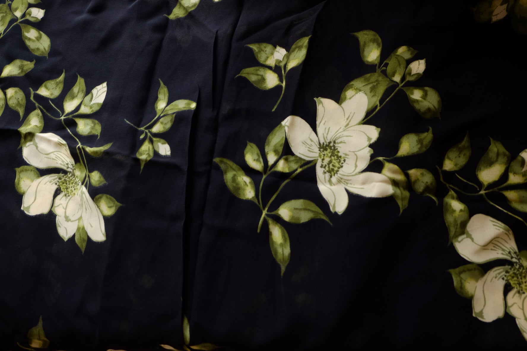 Ivory Blossom Viscose Fabric – 3.3 yd