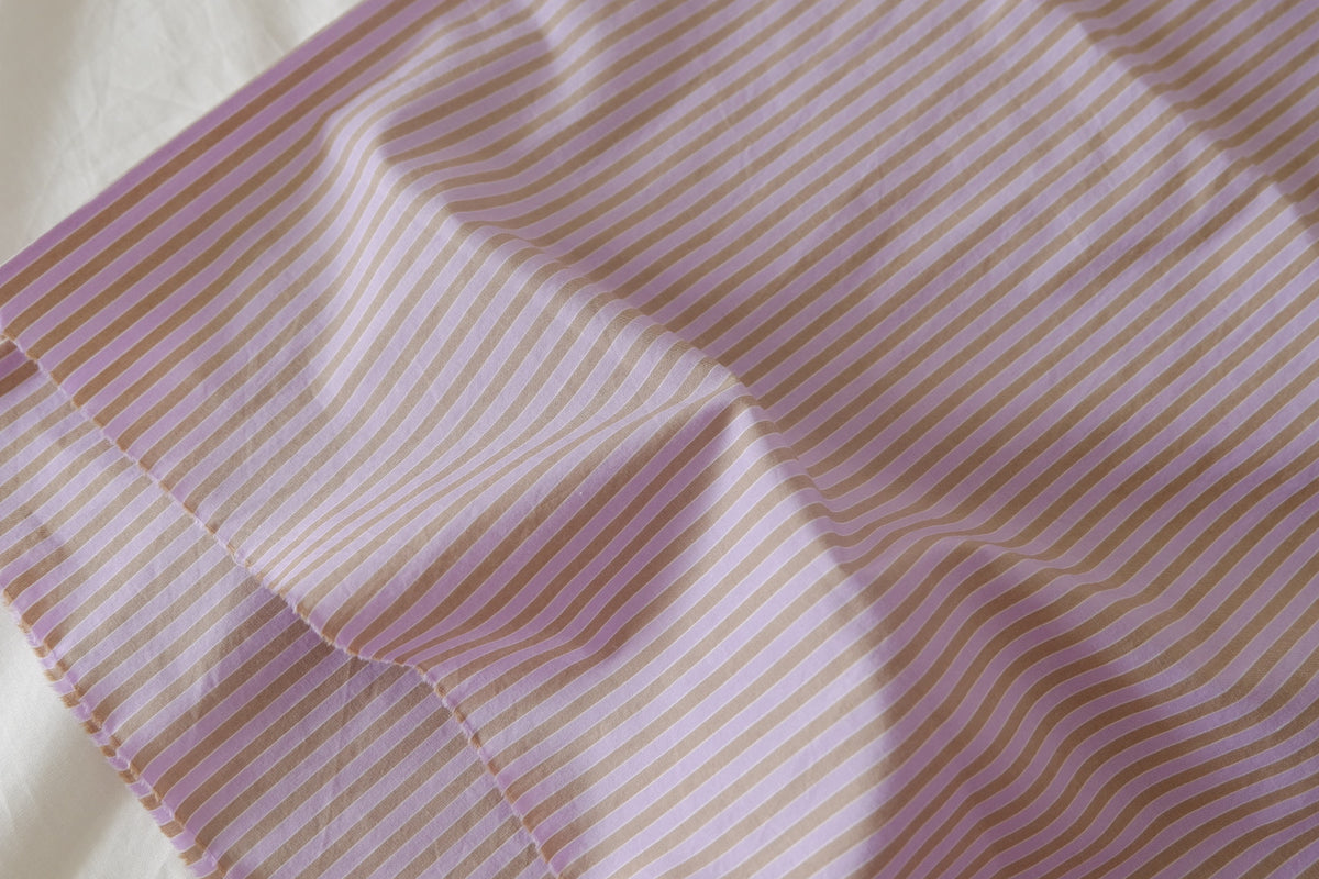 Lilac Taupe Stripe Fine Cotton – 2.2 yd