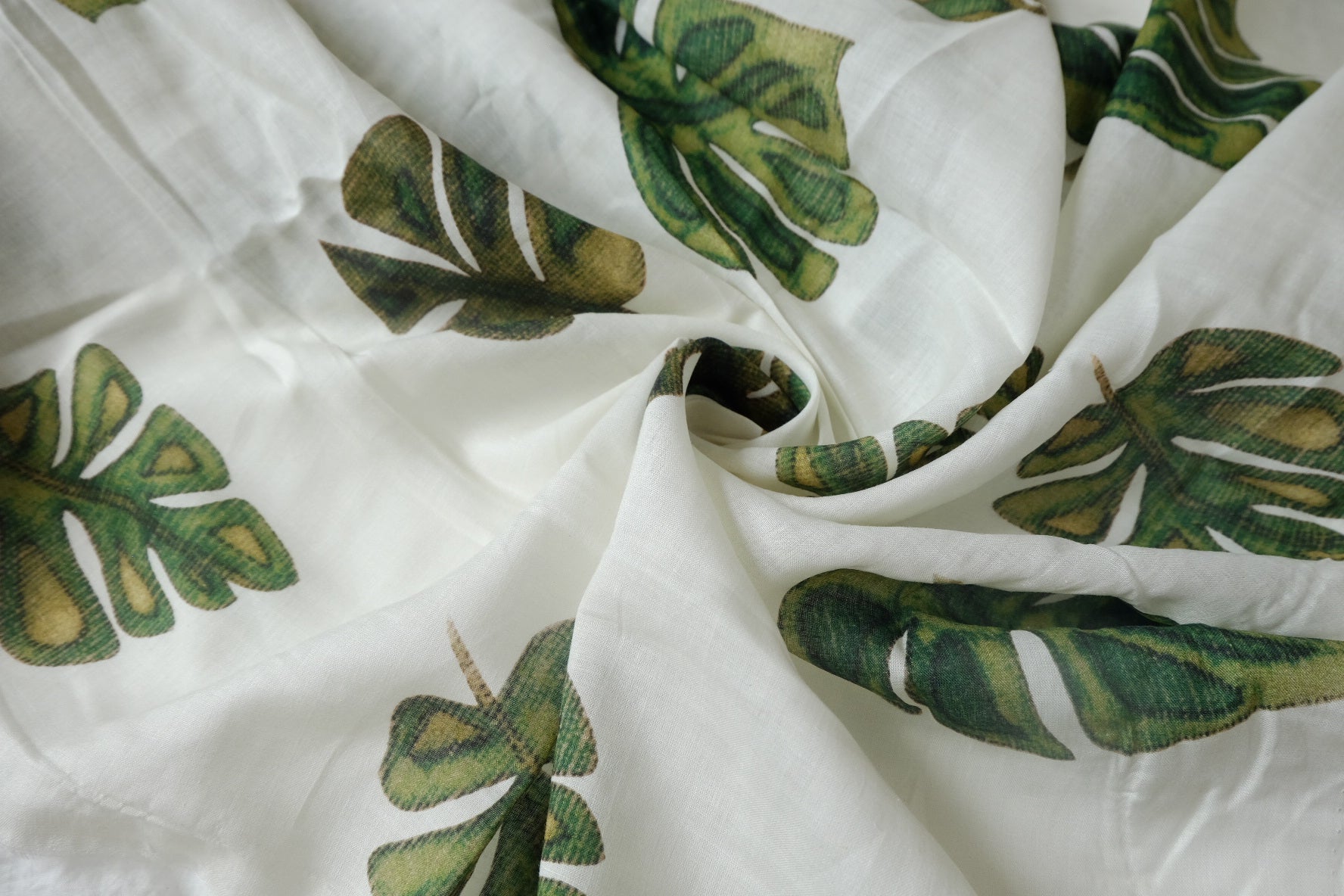 Monstera Leaf Tencel Ramie-Blend Fabric - 1.64 yd