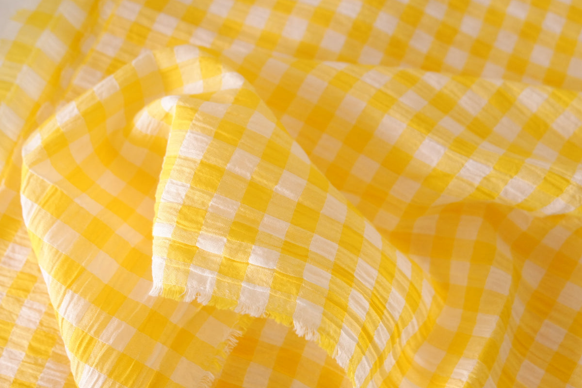 Sunshine Gingham Cotton Seersucker – 3.3 yd