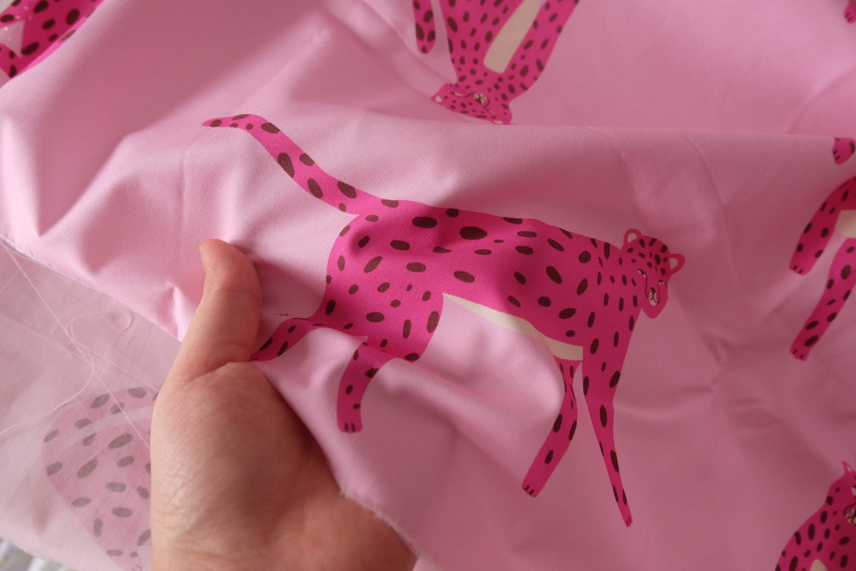Pink Leopard High-Density Cotton Poplin — 1.64 yd