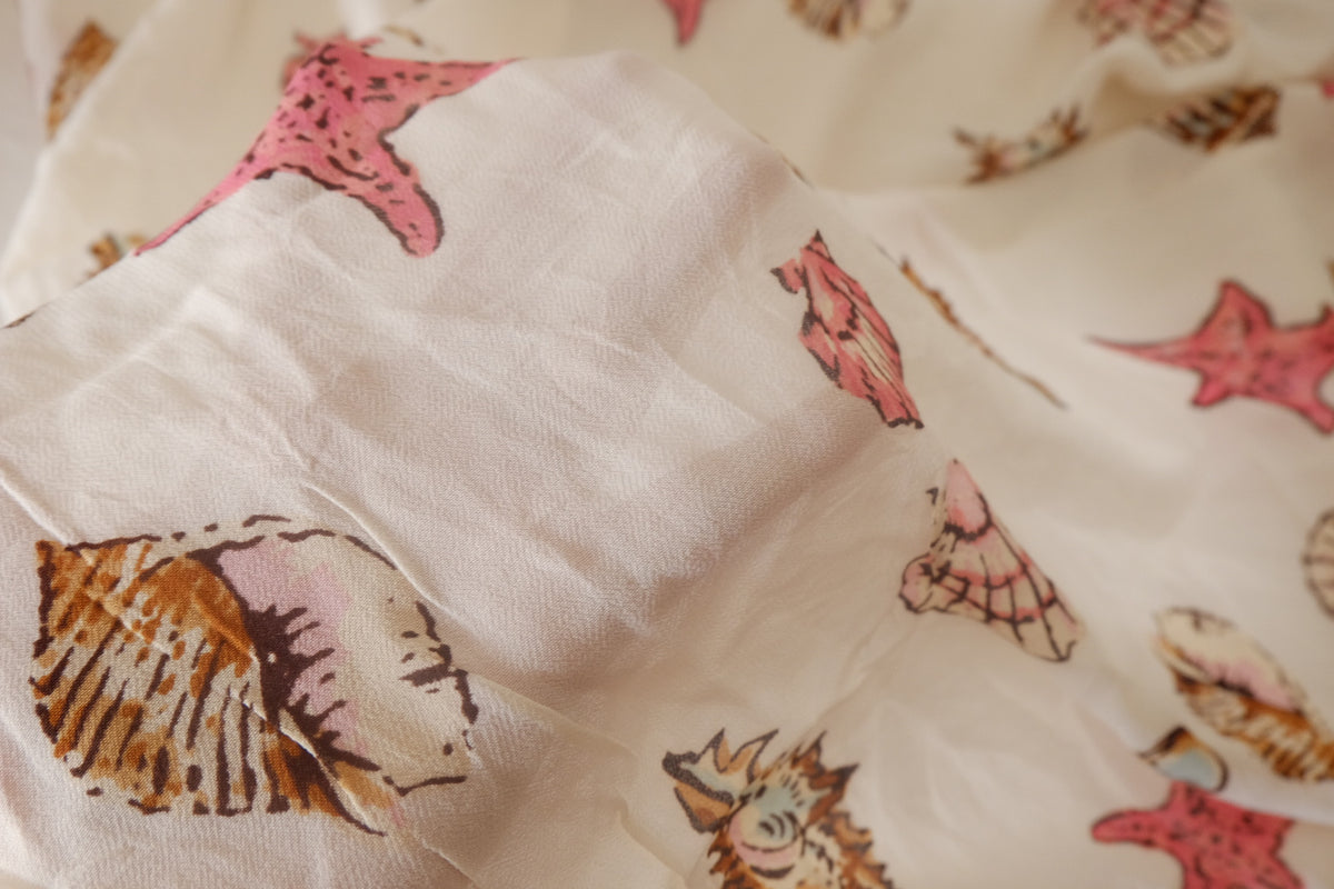 Seashell Print Viscose Crepe – 2.4 yd