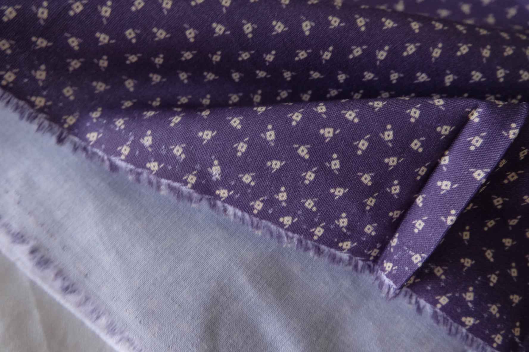 Deep Purple Tiny Geometric Cotton Fabric – 1.6 yd
