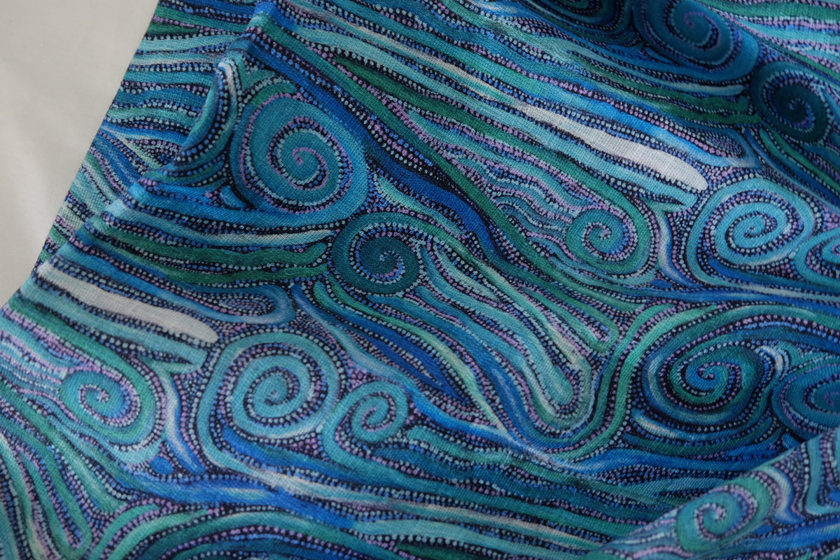 Ocean Swirl Soft Cotton Gauze – 3.3 yd