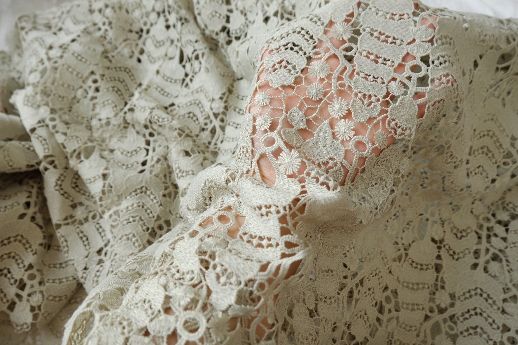 Pale Sage Guipure Lace, 2.19 Yards