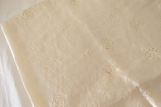 Ivory Laser Cut Tencel Blend Jacquard Fabric – 2.2 yd