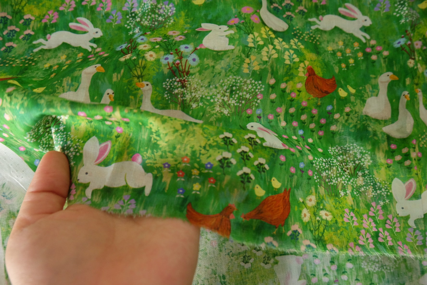 Storybook Meadow Animals Cotton Lawn Fabric – 1.6 yd