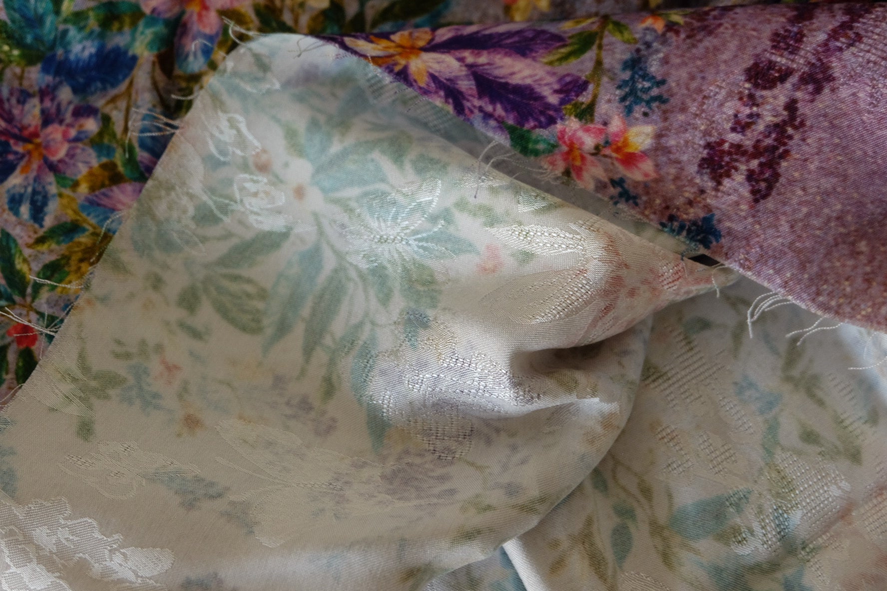 Floral Jacquard Rayon Fabric – By the Meter
