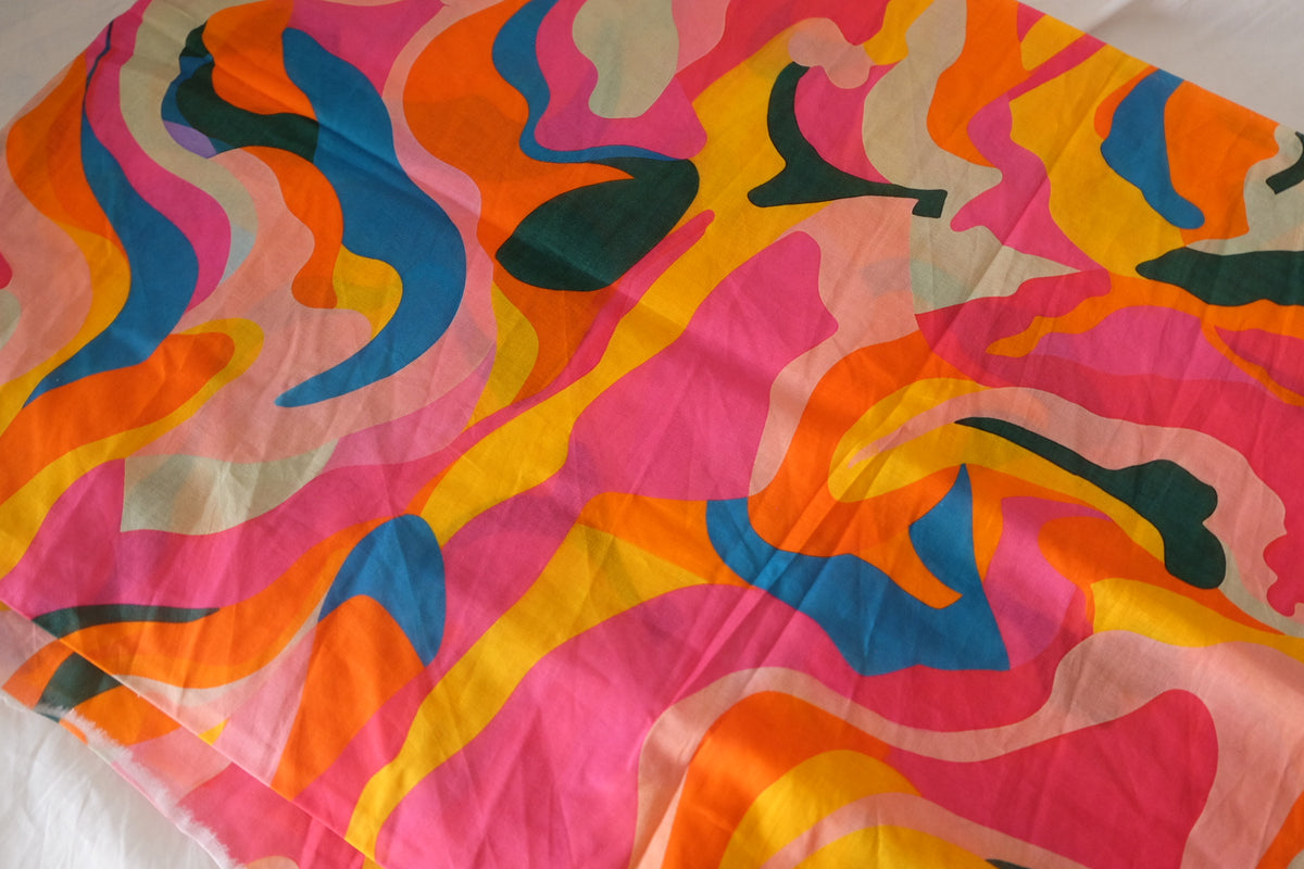 Colorful Daydream – Abstract Print Cotton Voile Fabric | 3.3 Yards