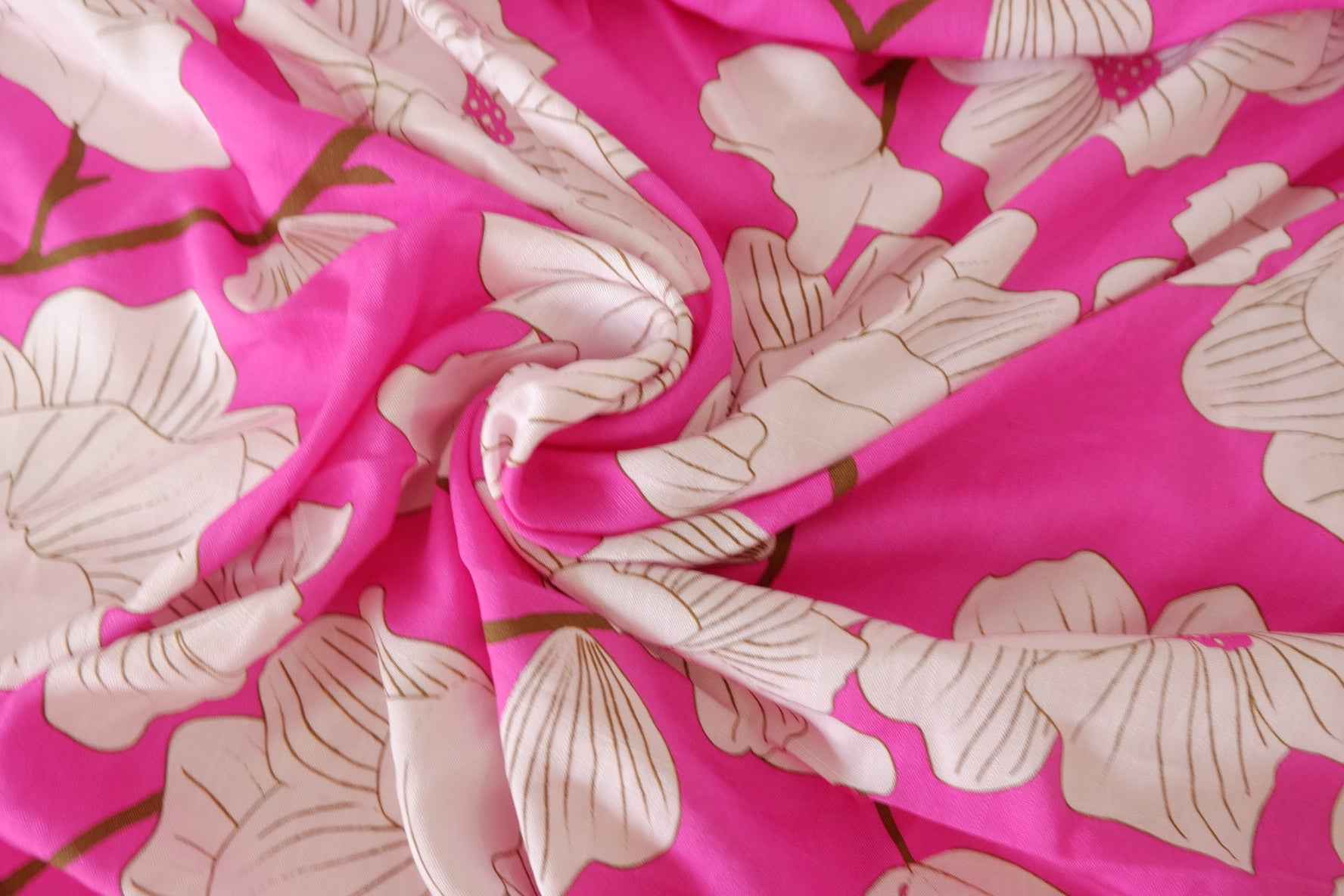 Hot Pink Floral Lyocell Fabric – 3.3 yd