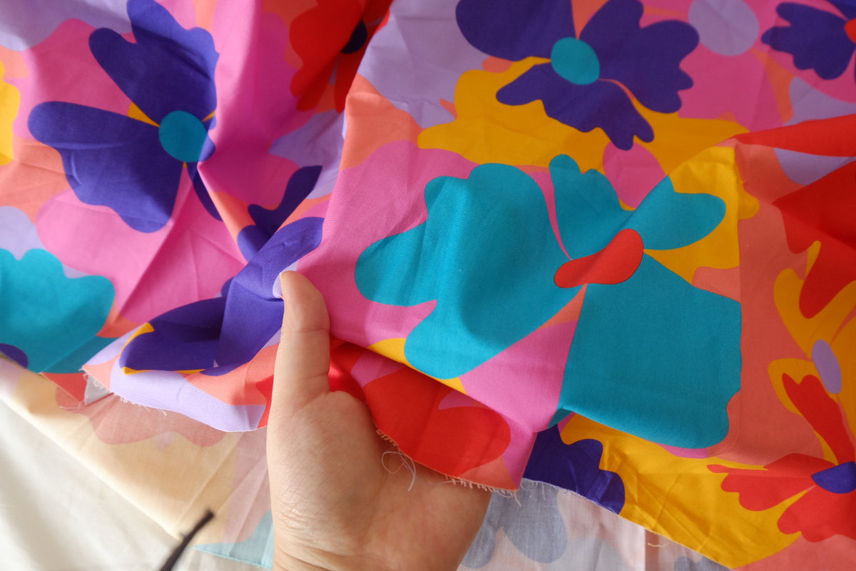 Electric Bloom High-Density Cotton Poplin – 1.7 yd
