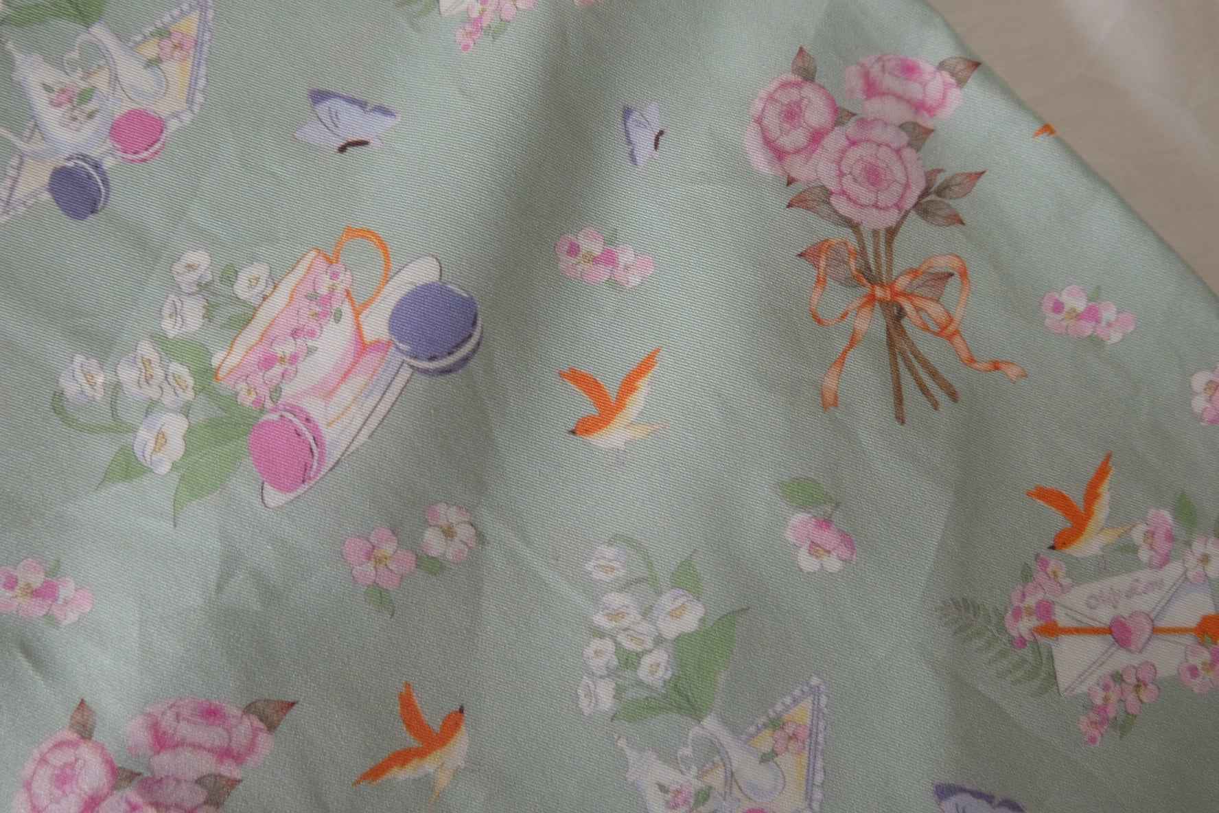 Sage Tea Time Fine Cotton Twill Fabric – 3.3 Yards