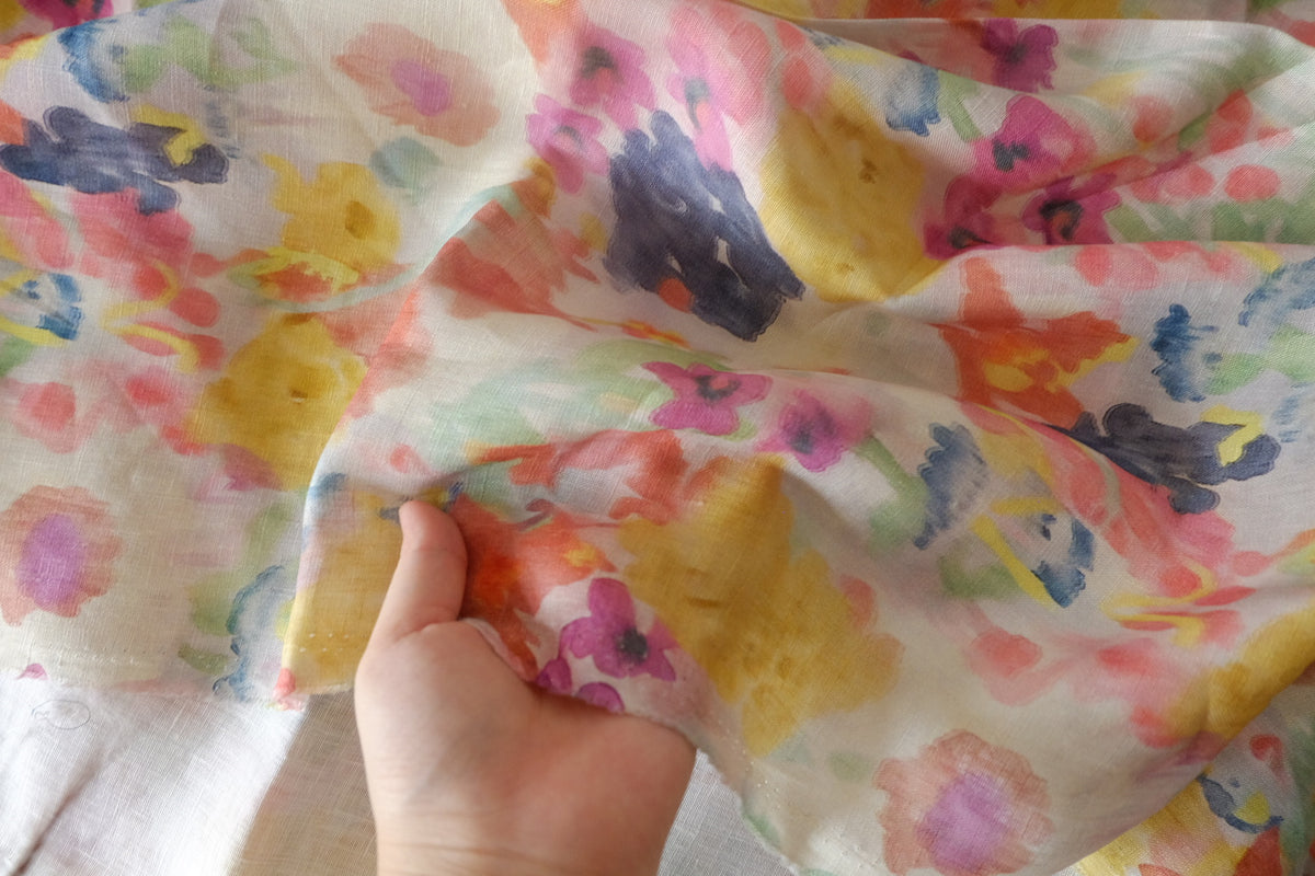 Watercolor Garden Pure Linen – 1.6 yd