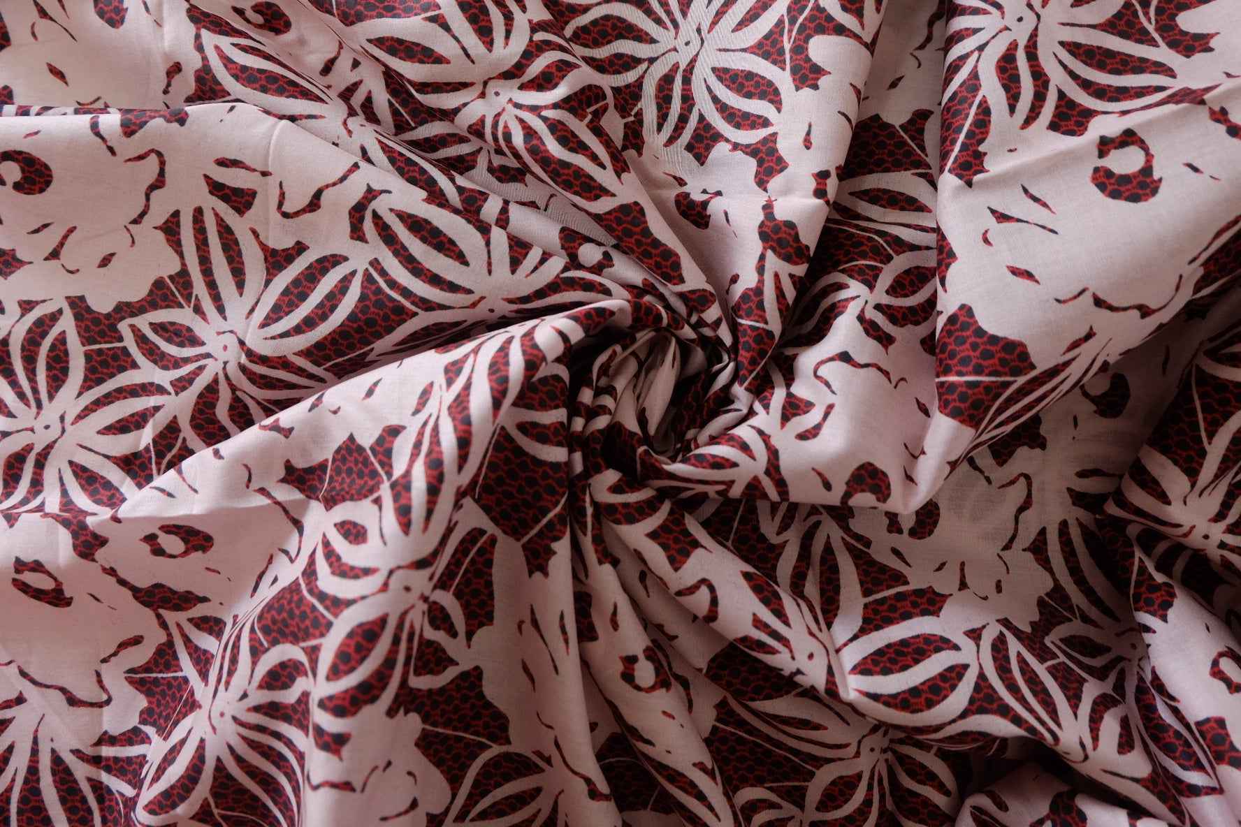 Burgundy Floral Ultra-Light Cotton Lawn Fabric – 3.3 yd