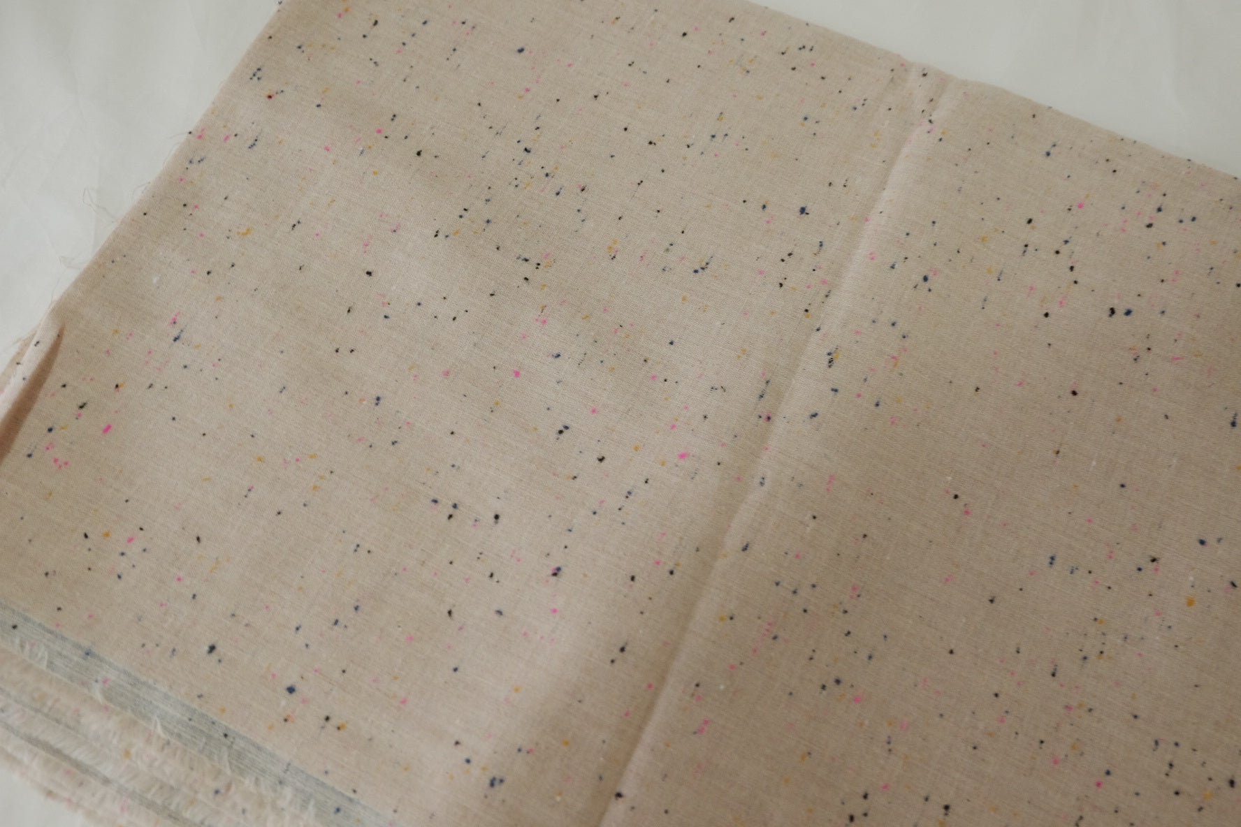 Soft Speckled Cotton Linen Blend Fabric – 2.2 yd