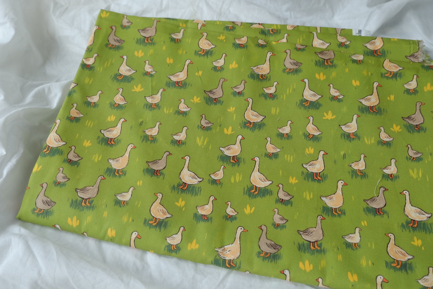 Pastoral Goose Cotton Twill Fabric, Structured Utility Weight, 2.19 Yards