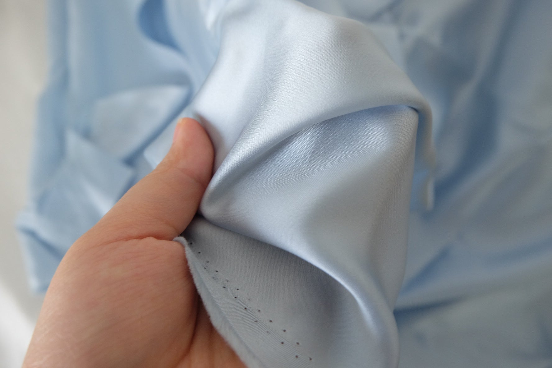 Powder Blue Cupro Satin Fabric – 3.3 yd