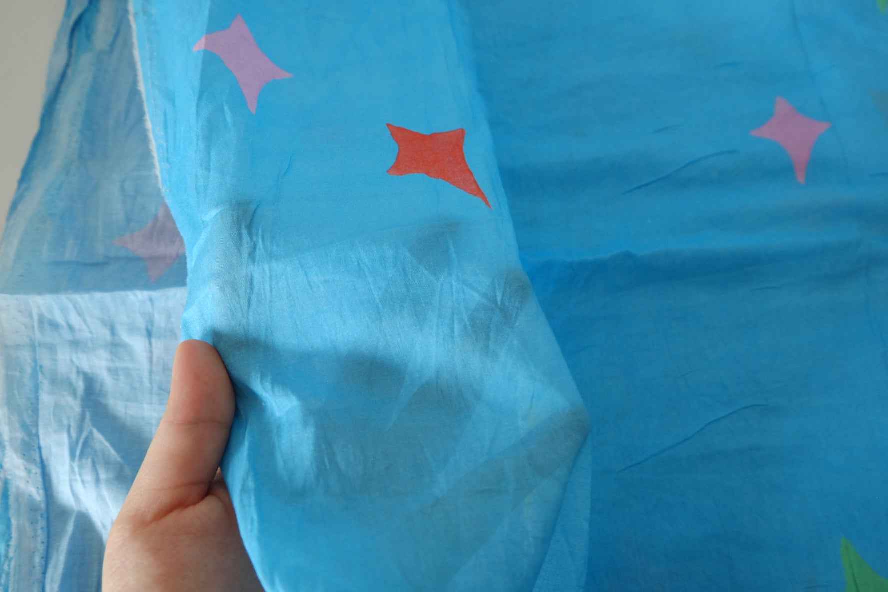 Sky Blue Star Cotton Voile Fabric – 2.7 yd