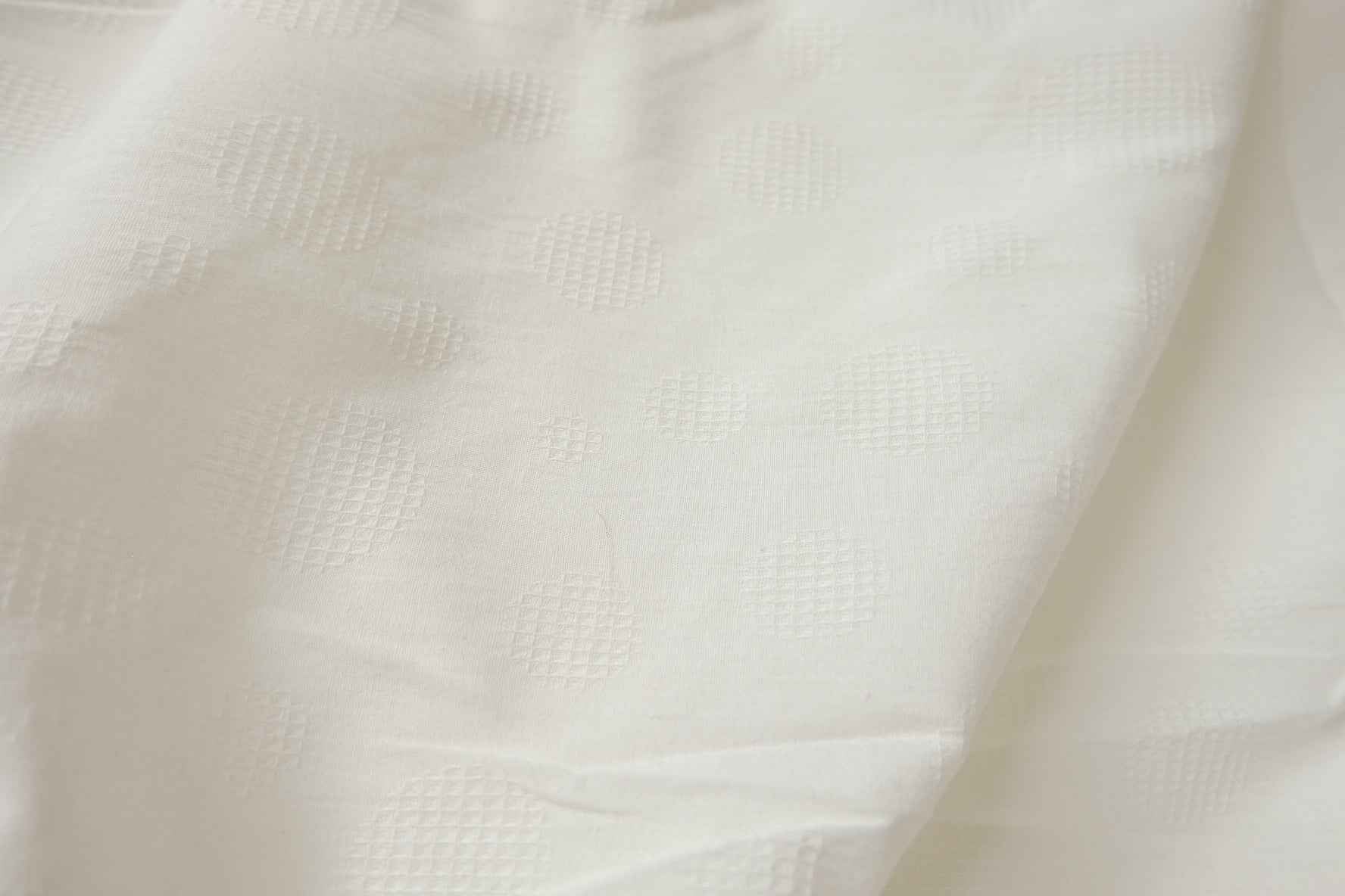 White Textured Jacquard Cotton Fabric — 1.64 yd Piece