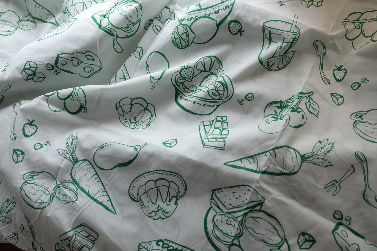 Green Kitchen Sketch Cotton Poplin – 2.2 yd
