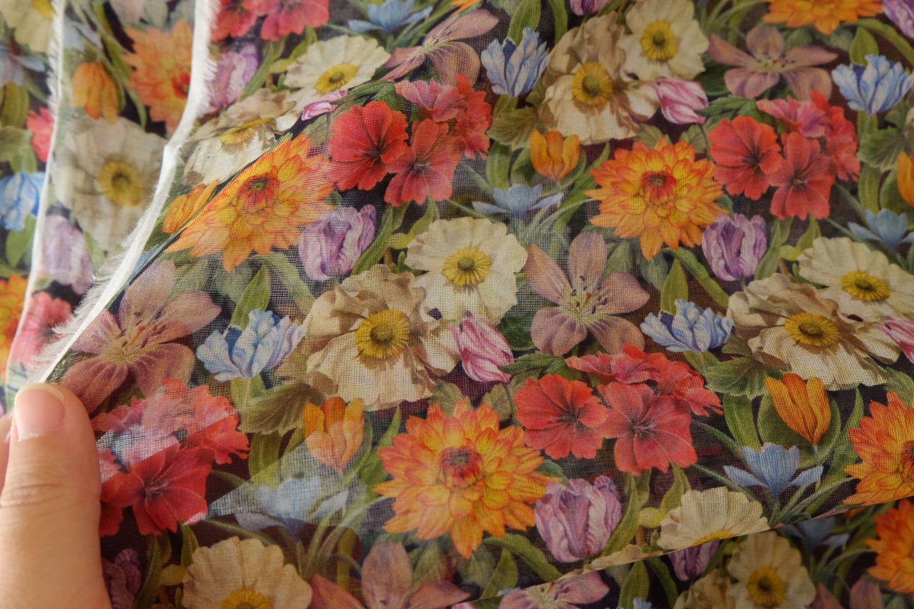 Painterly Wildflower Ramie Cotton – 2.2 yd