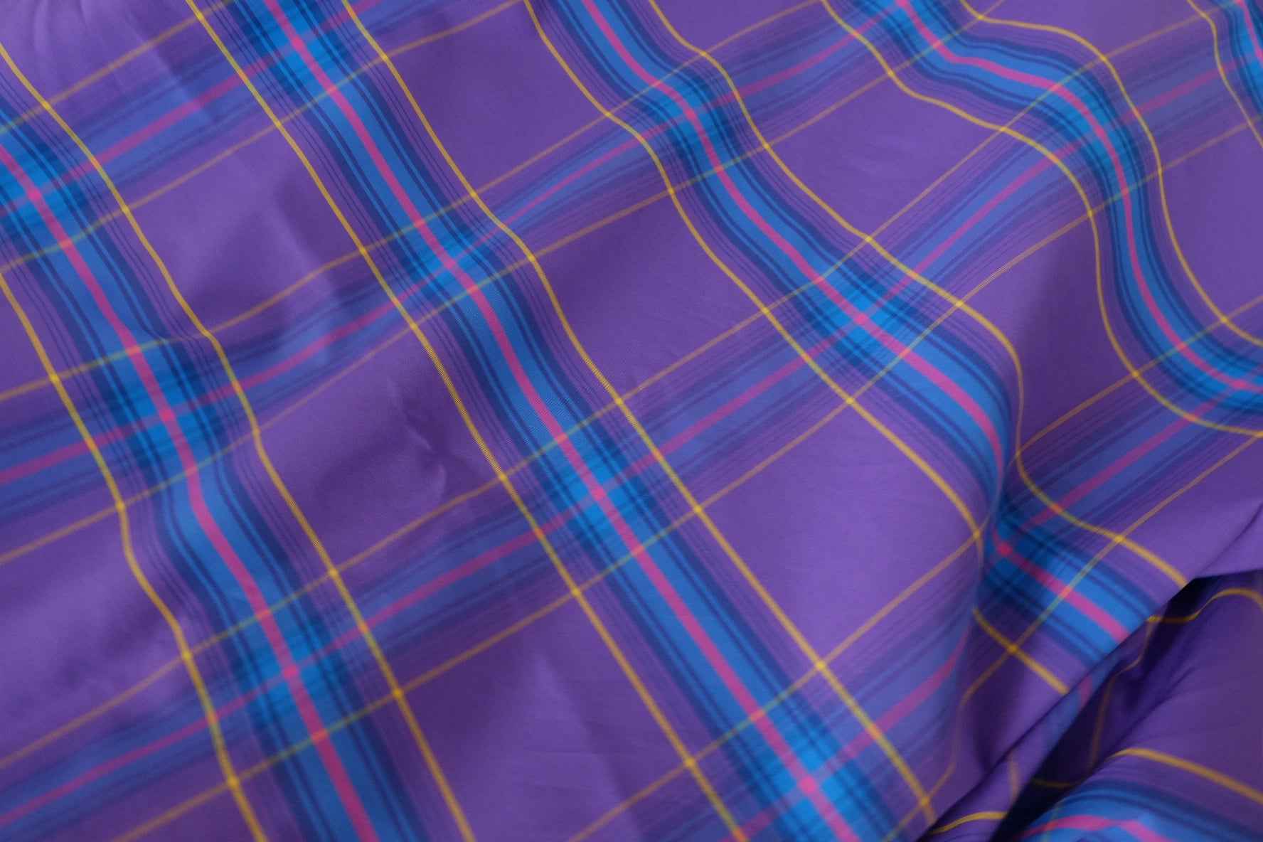 Vivid Purple Yarn-Dyed Plaid Cotton Poplin – 2.2 yd