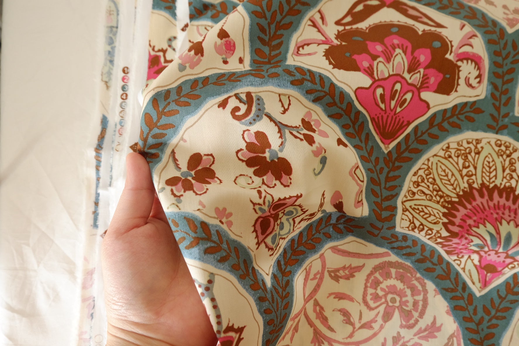 Vintage Fan Floral 60s Cotton Poplin Fabric – 2.2 Yards