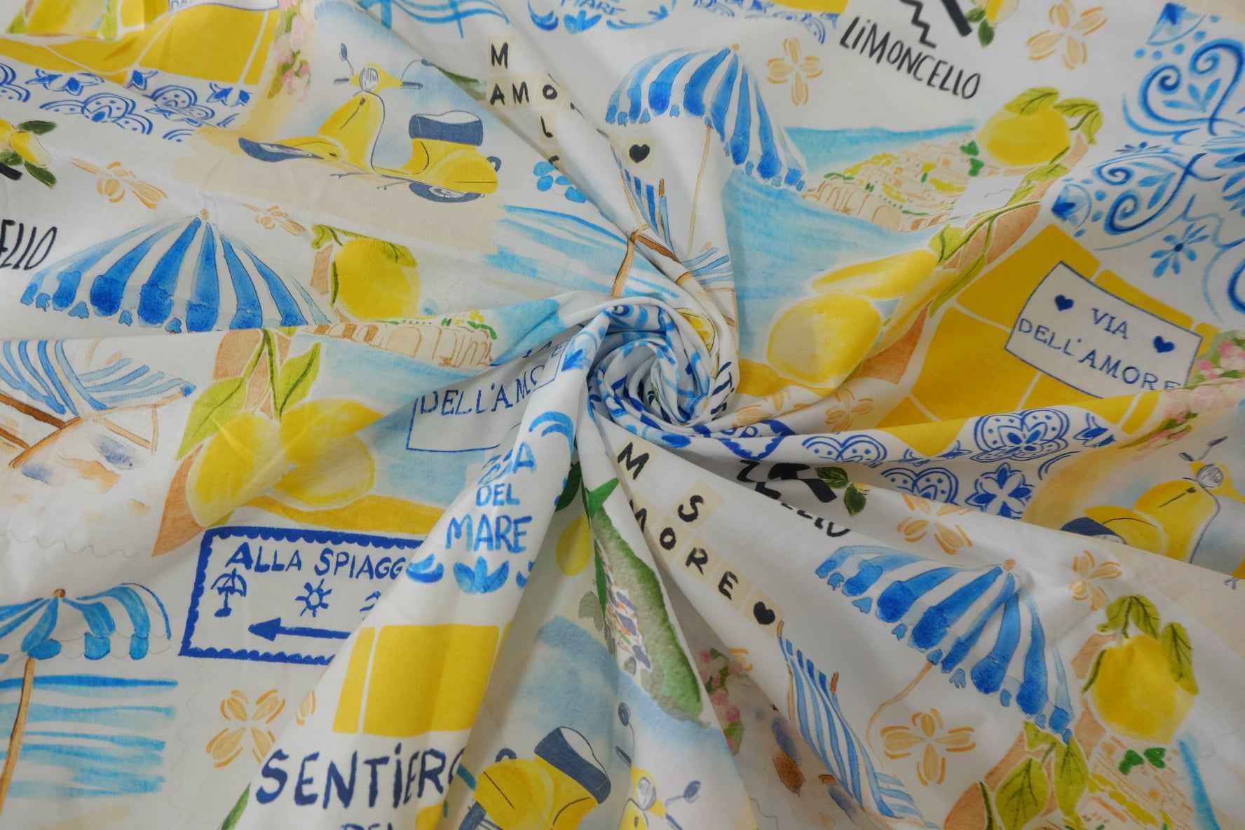Amalfi Lemon Holiday Cotton Fabric – 3.3 yd