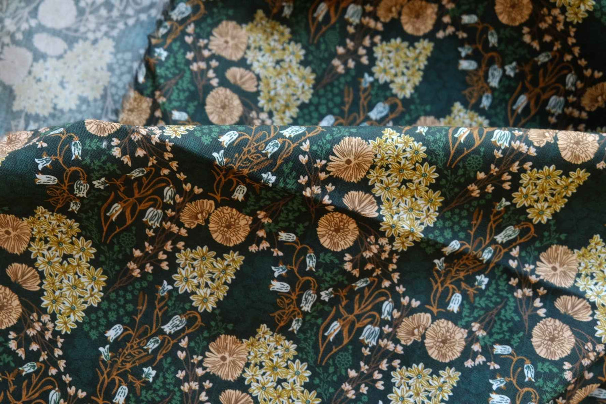 Midnight Botanical Garden Cotton Poplin Fabric – 3.28 yd