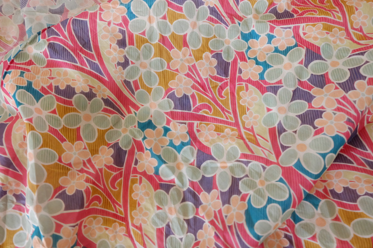 Retro Meadow Floral Cotton Lawn – 3.28 yd