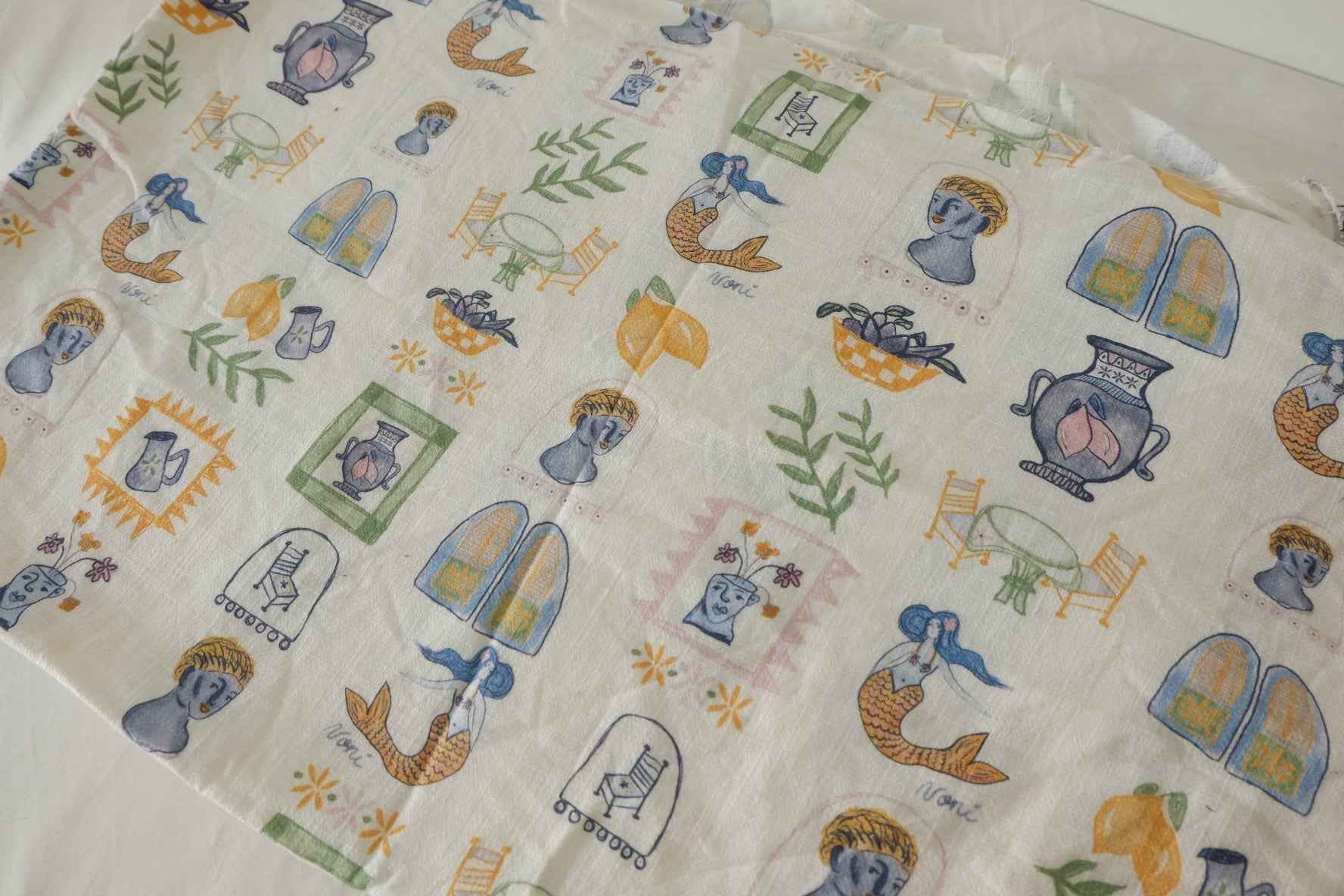 Mediterranean Sandwashed Linen Rayon Fabric – 1.6 yd