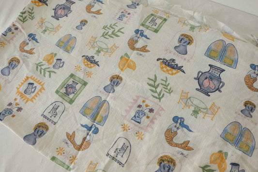 Mediterranean Sandwashed Linen Rayon Fabric – 1.6 yd
