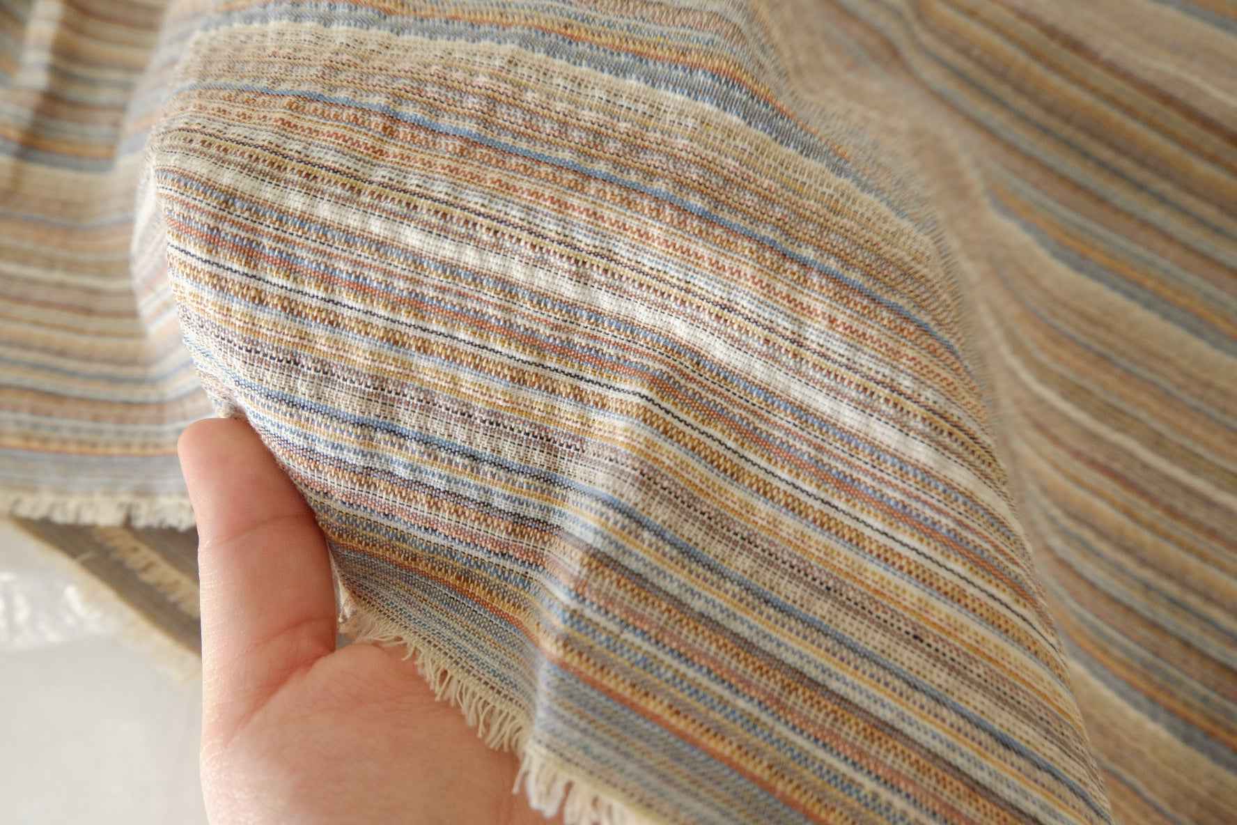 Soft Textured Yarn-Dyed Cotton Blend Fabric – 3.3 yd