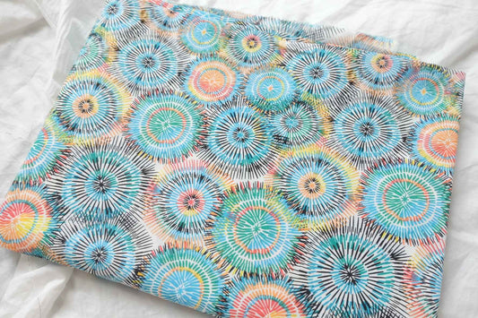 Abstract Burst Print Poly Cotton Fabric, Crisp Dress Weight, 3.28 Yards
