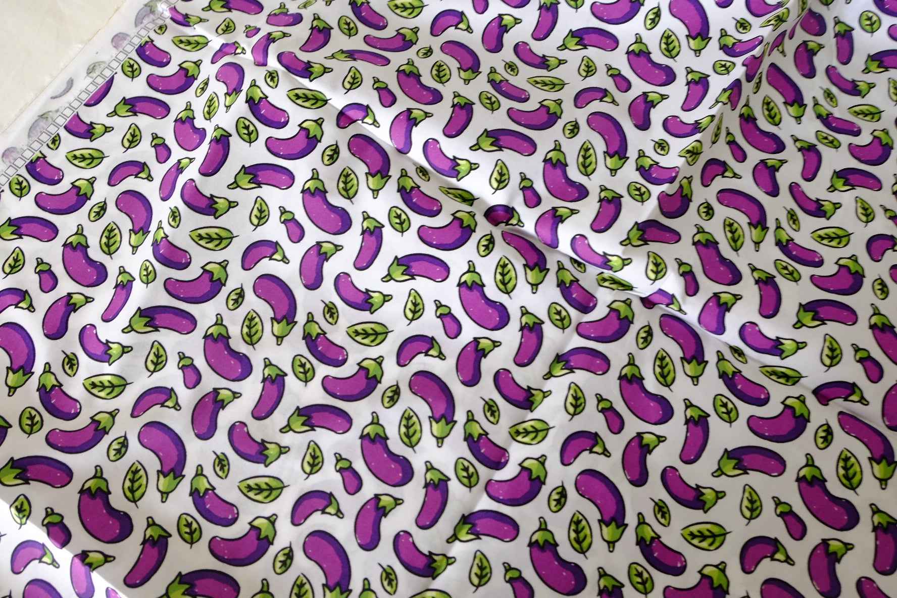 Eggplant Print Cotton Poplin Fabric – 2.2 yd