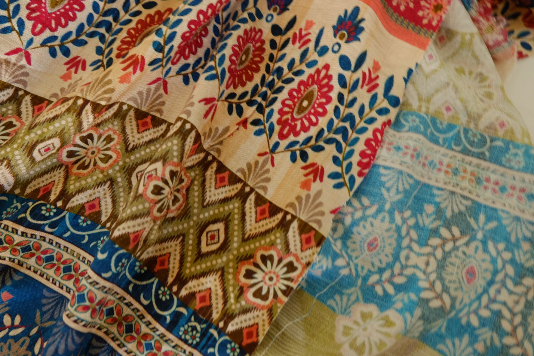 Bohemian Border Print Tencel Linen Fabric – 3 yd