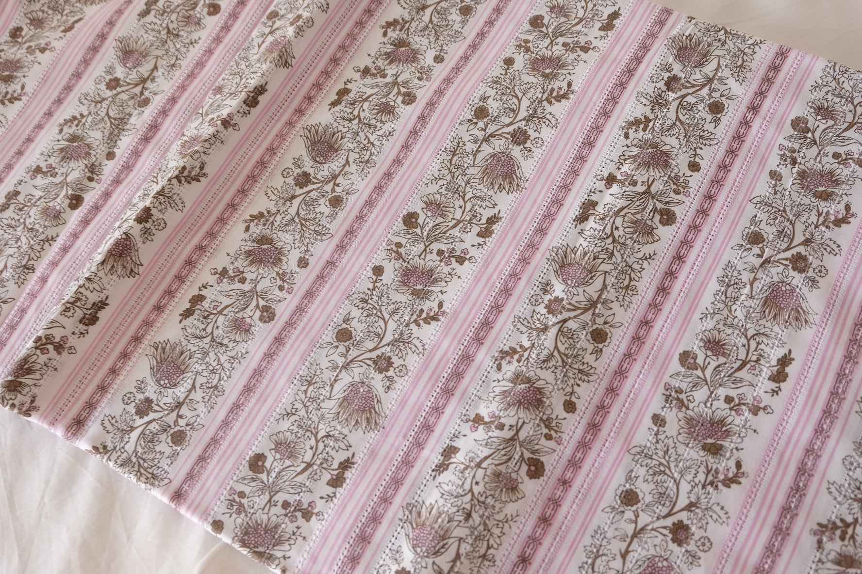 Pink Botanical Stripe Cotton Jacquard Fabric – 3.3 yd
