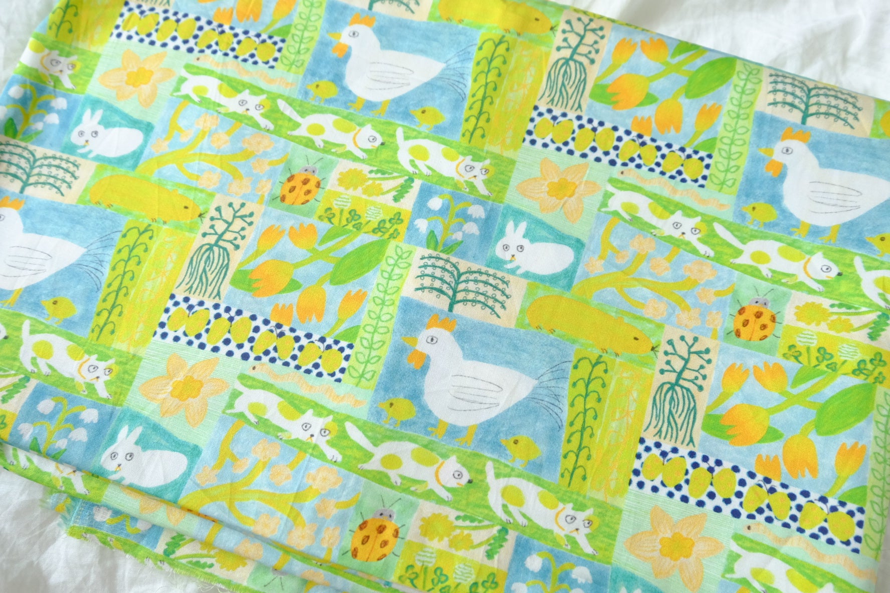 Playful Farm Print Cotton Sateen Shirt Fabric (2.2 Yards)