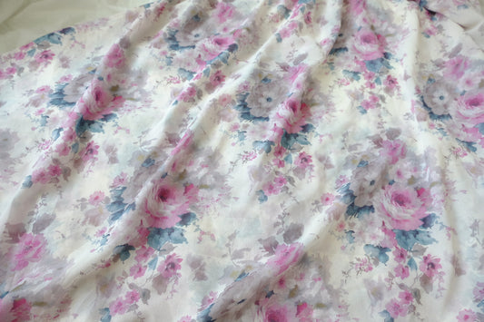 Romantic Floral Georgette for Skirts and Blouses 2.2 Yards