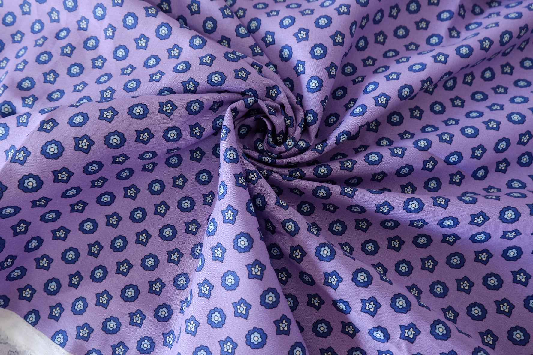 Purple Mini Floral Cotton Poplin Fabric – 2.2 yd