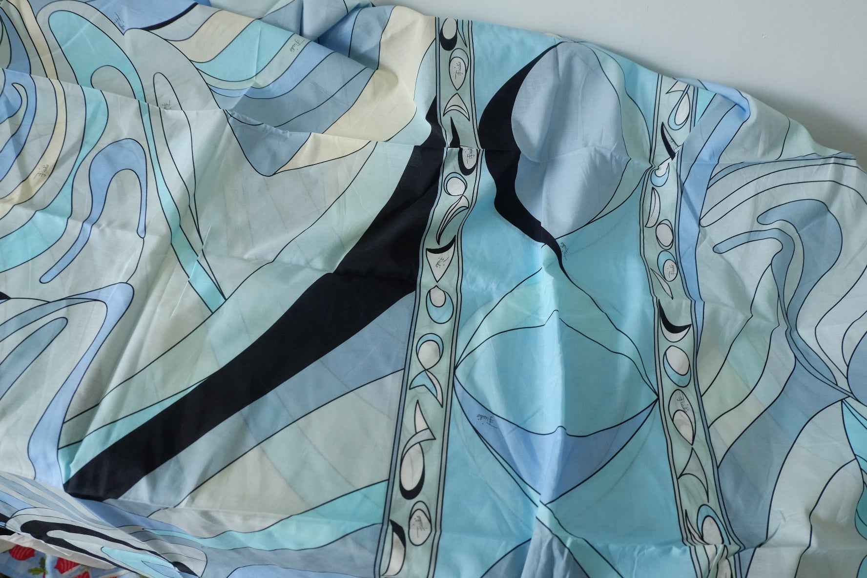 Abstract Blue Cotton Voile Fabric – 3.3 yd