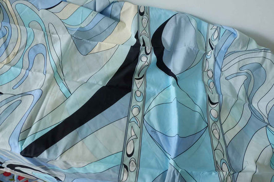 Abstract Blue Cotton Voile Fabric – 3.3 yd