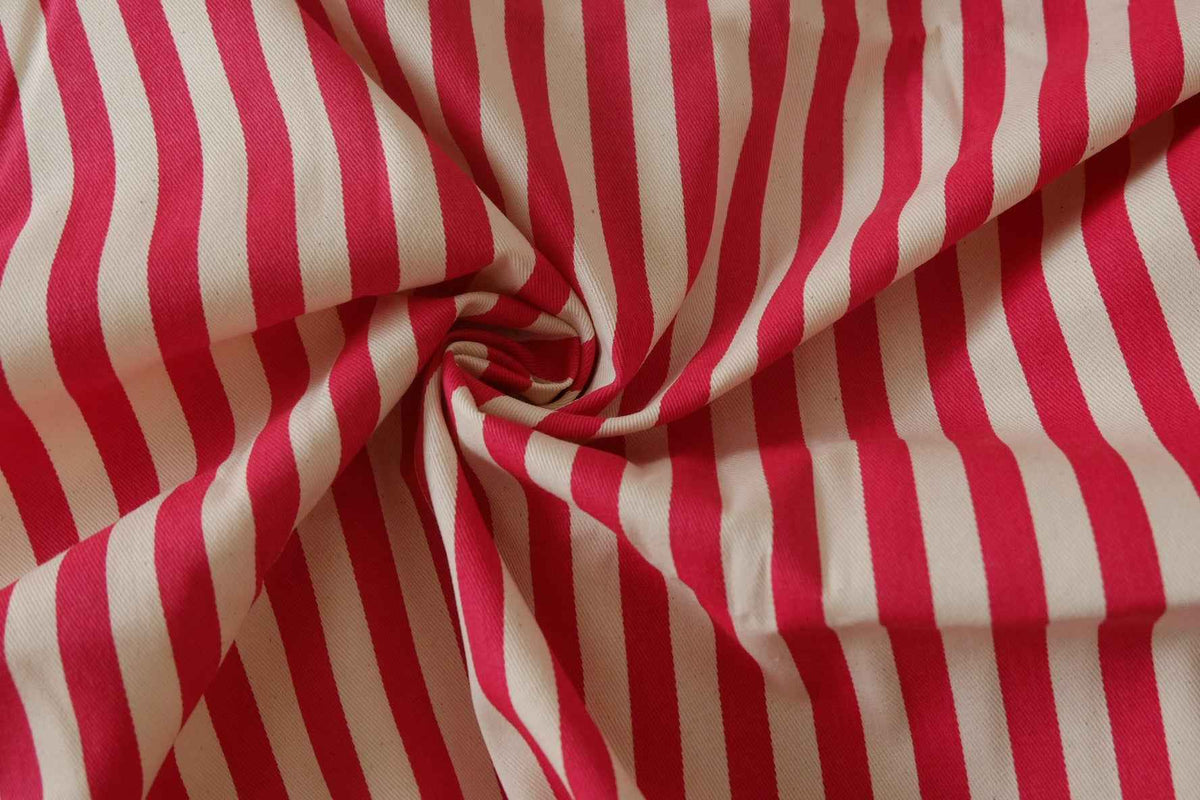 Red Stripe Cotton Twill — 2.19 yd