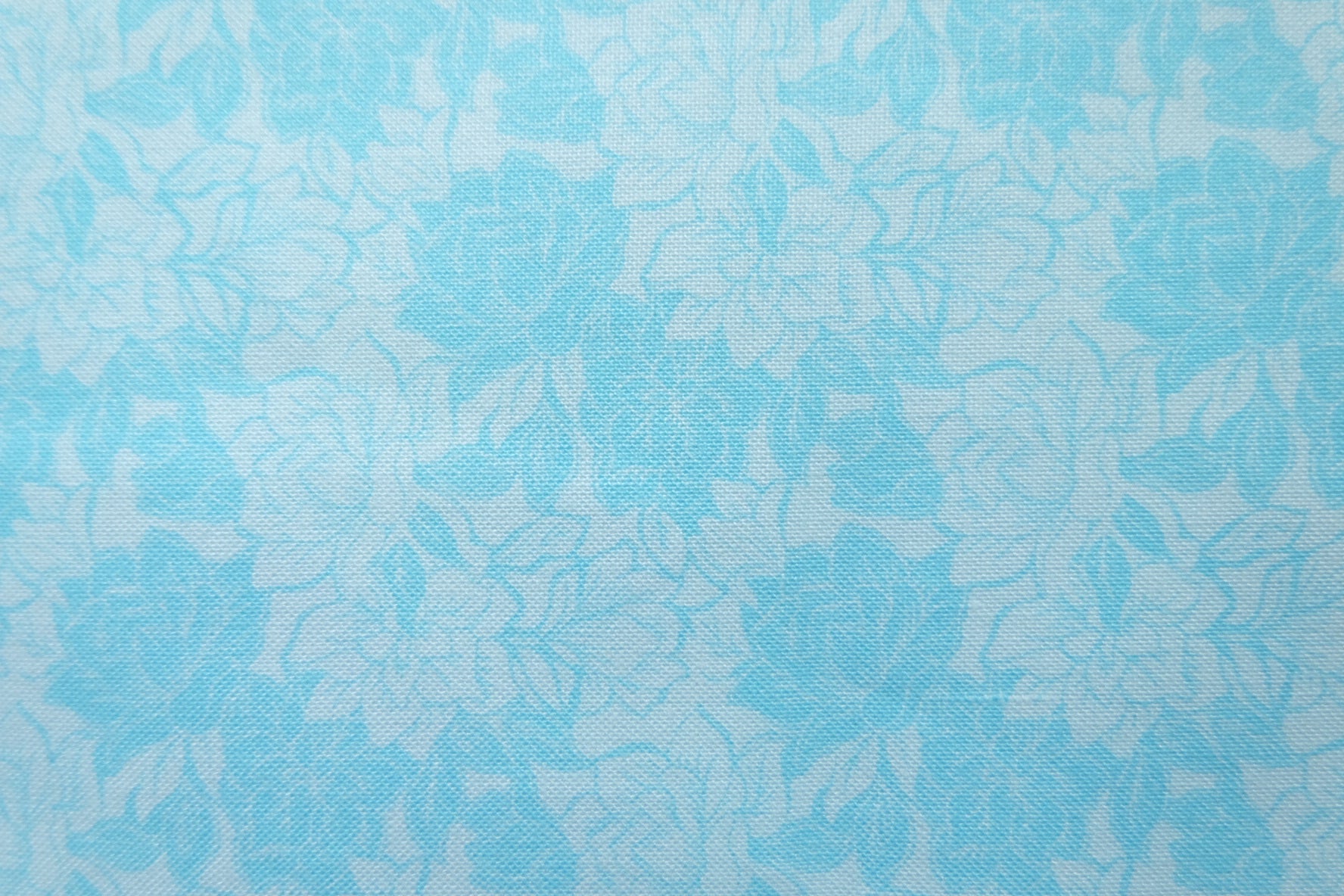Soft Blue Floral Cotton, 3.3 Yards