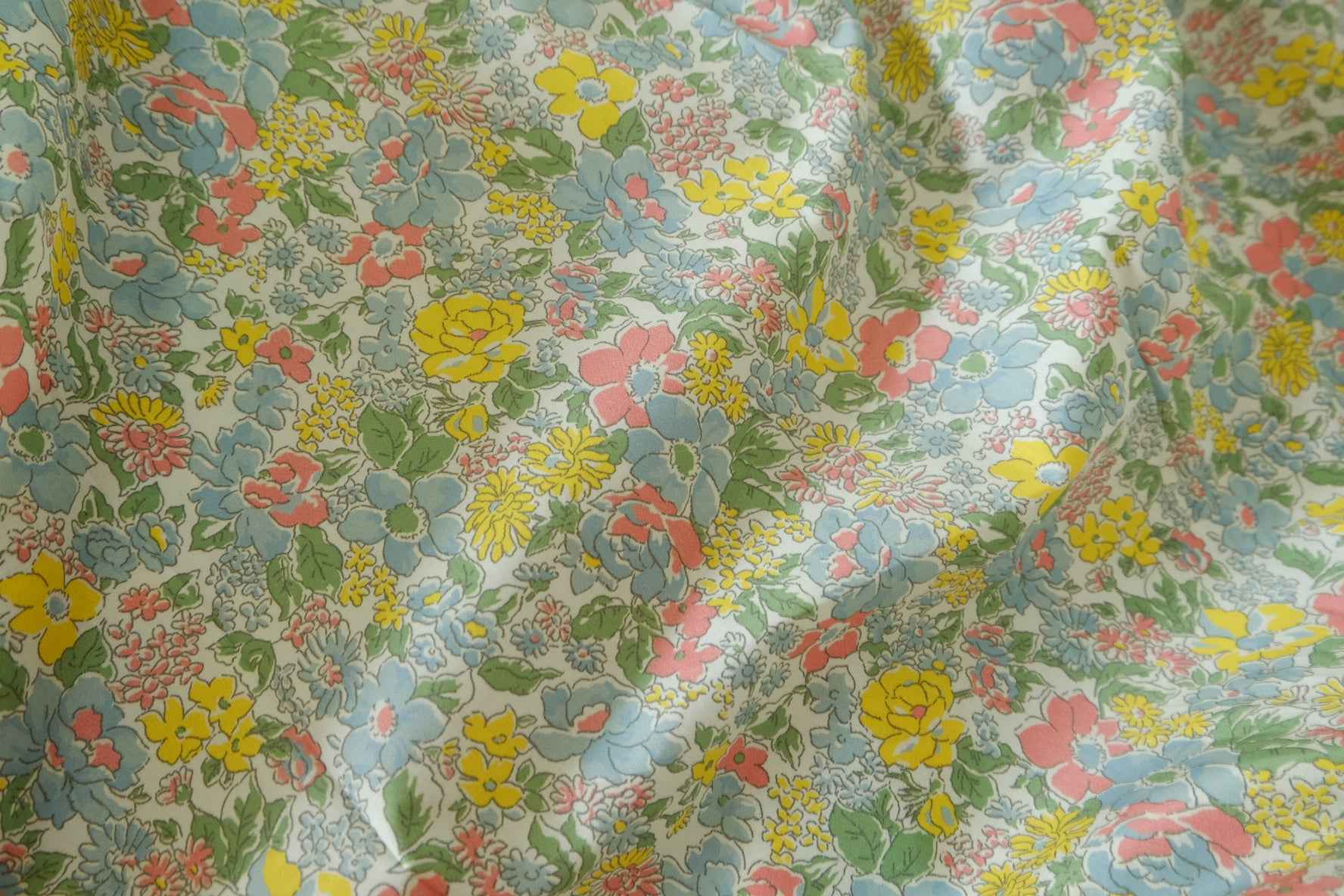 Pastel Floral Cotton Poplin Fabric – 3.3 yd
