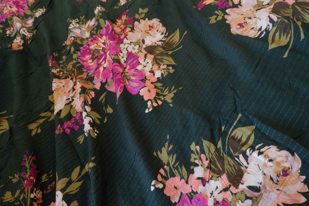 Midnight Rose Garden Tencel Cotton Blend – 4.27 yd