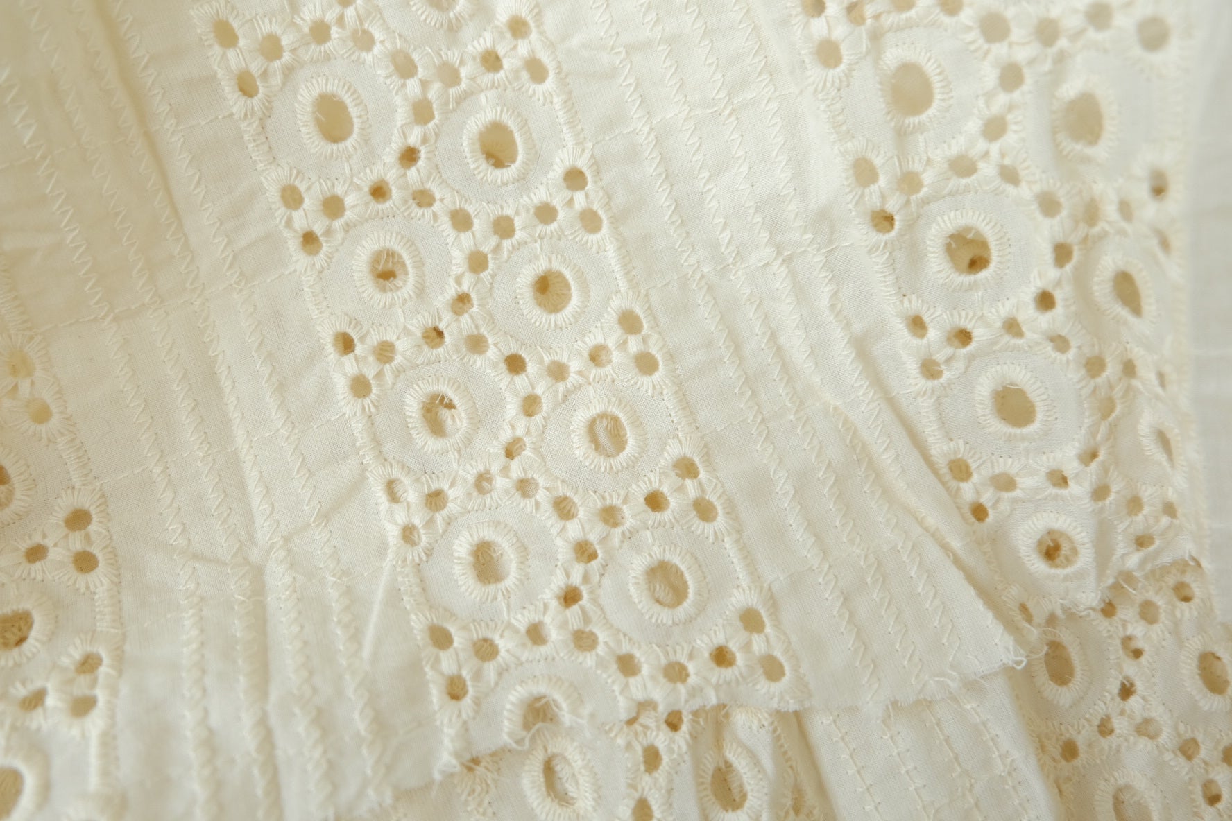 Cotton Eyelet Embroidered Fabric for Summer Tops 1.6 Yards